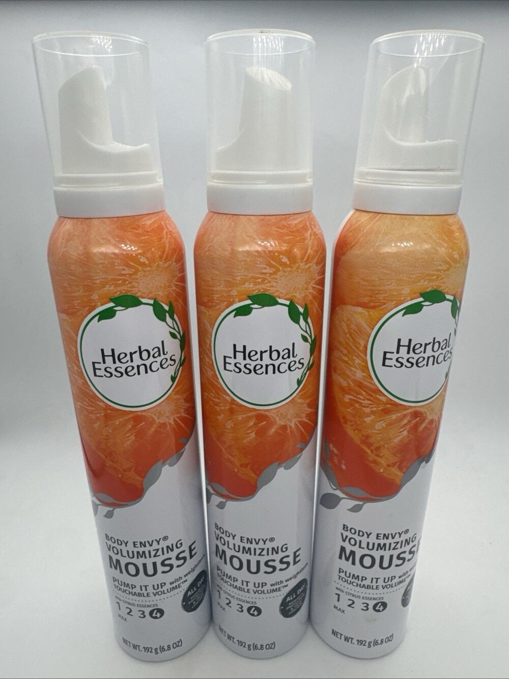 3 Herbal Essences Body Envy Volumizing PUMP IT UP Touchable Volume Mousse 6.8oz
